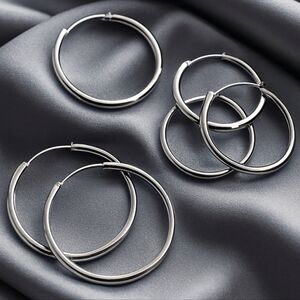 Belk Fine Silver-Plated Hoop Earrings – Set of 3 Classic & Chic Statement Styles